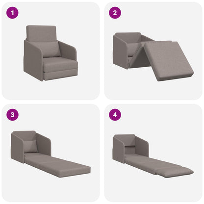 vidaXL Canapé-lit 60 cm Gris-taupe Tissu