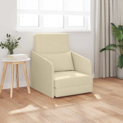vidaXL Canapé convertible 60 cm crème en tissu