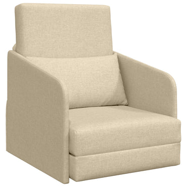 vidaXL Canapé convertible 60 cm crème en tissu