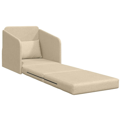vidaXL Canapé convertible 60 cm crème en tissu