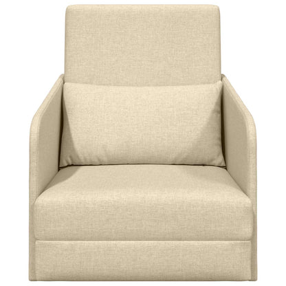 vidaXL Canapé convertible 60 cm crème en tissu