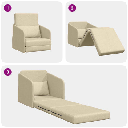 vidaXL Canapé convertible 60 cm crème en tissu
