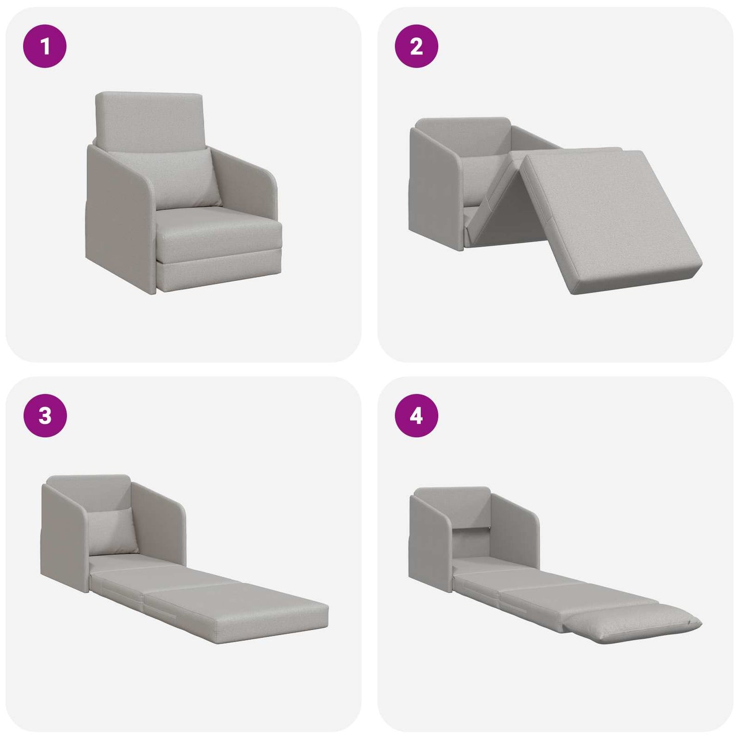 Schlafsofa 60cm Wolkengrau Stoff