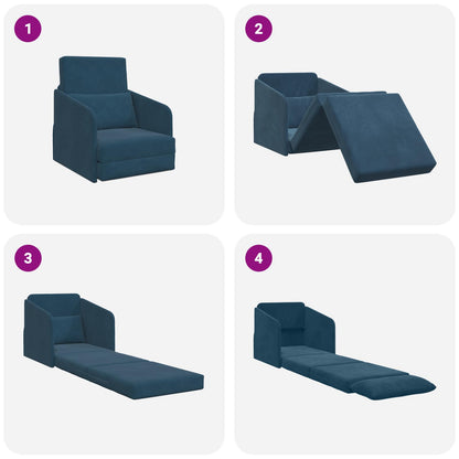 Schlafsofa Blau 65 x 80 x 83 cm Samt