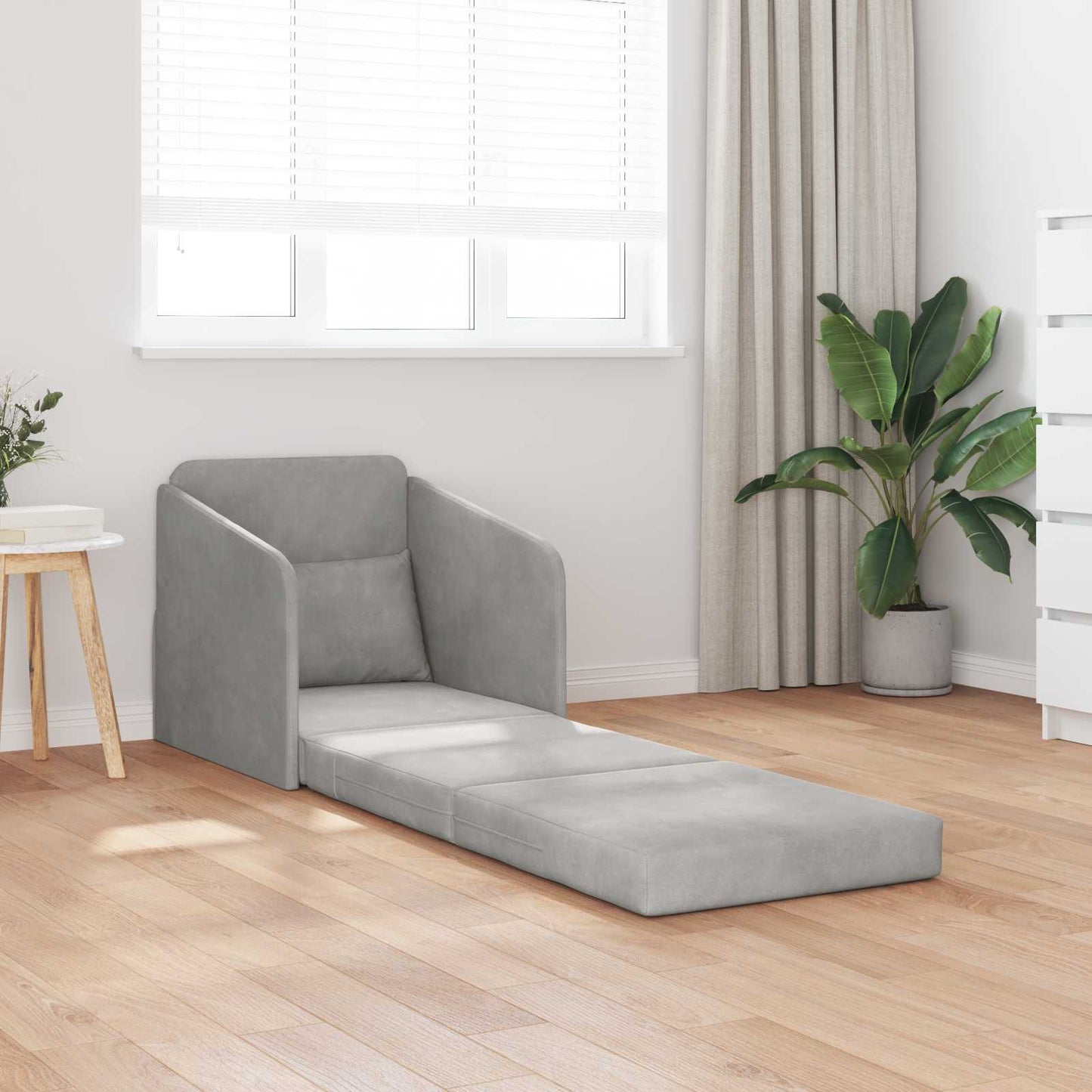 vidaXL Schlafsofa Hellgrau 65 x 80 x 83 cm Samt