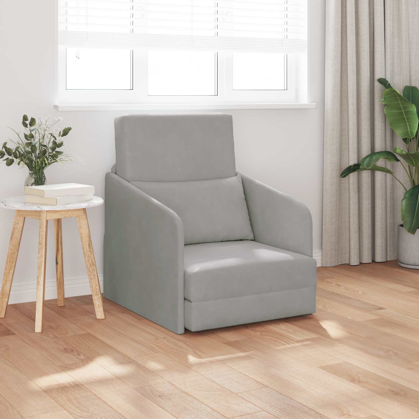 vidaXL Schlafsofa Hellgrau 65 x 80 x 83 cm Samt