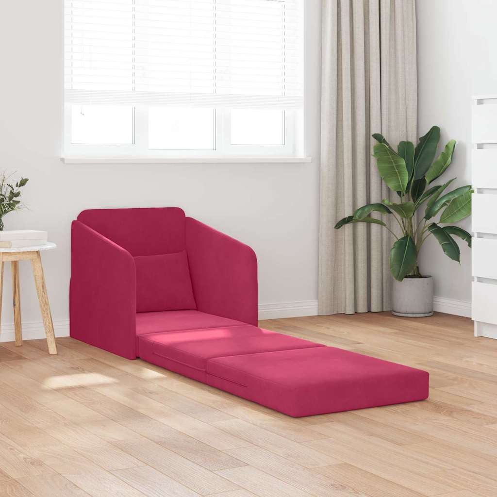 vidaXL Schlafsofa Weinrot 65 x 80 x 83 cm Samt