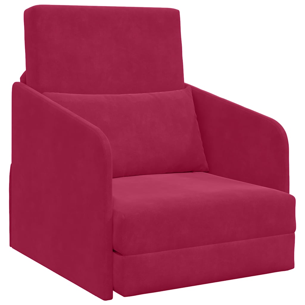 vidaXL Schlafsofa Weinrot 65 x 80 x 83 cm Samt