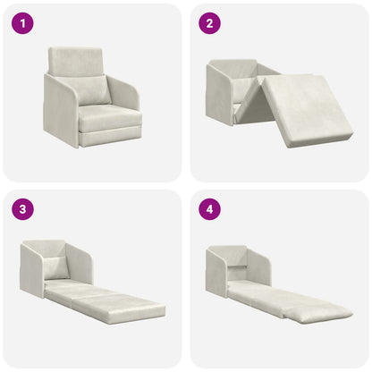 vidaXL Schlafsofa Creme 65 x 80 x 83 cm Samt