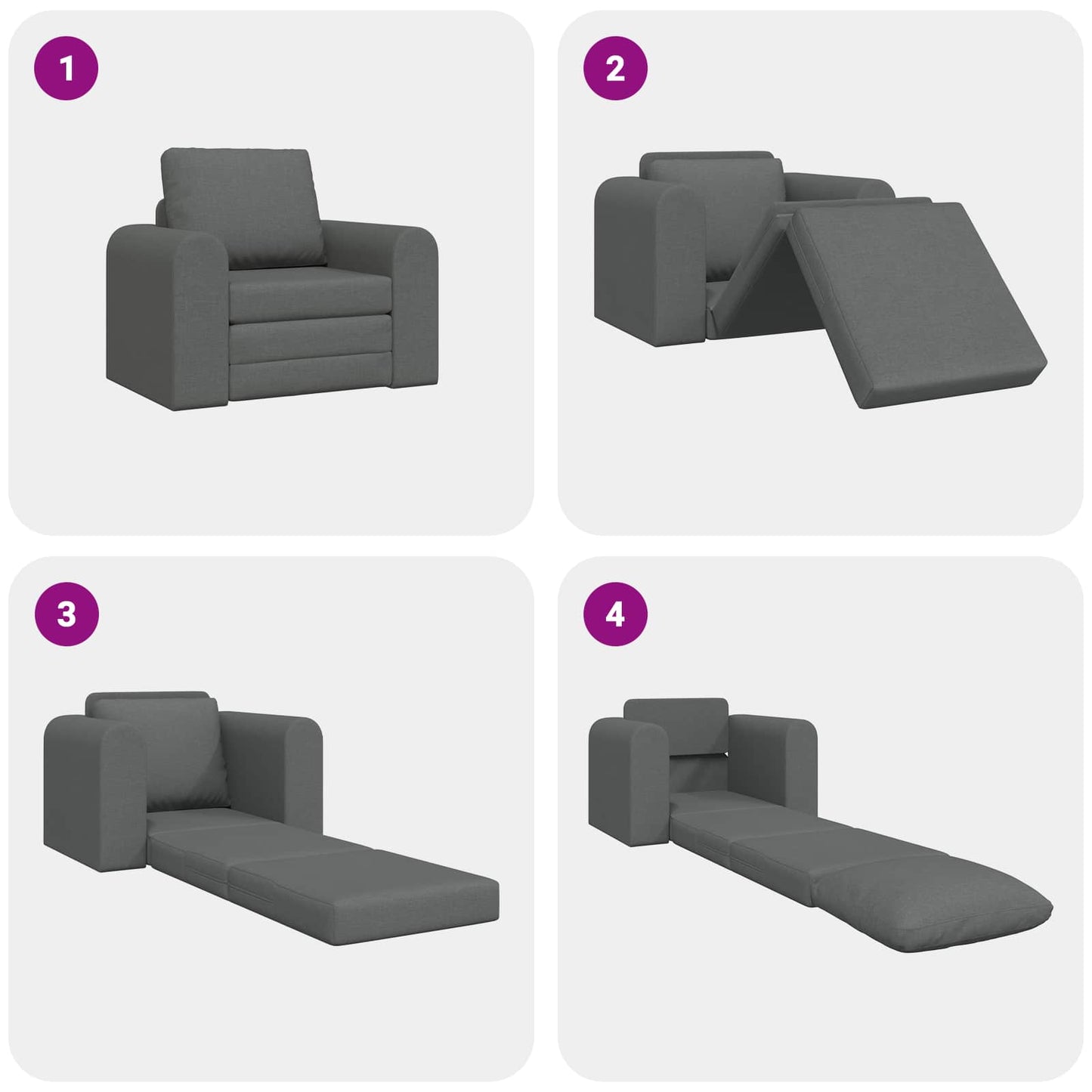 vidaXL Schlafsofa Dunkelgrau 98 x 71 x 83 cm Stoff