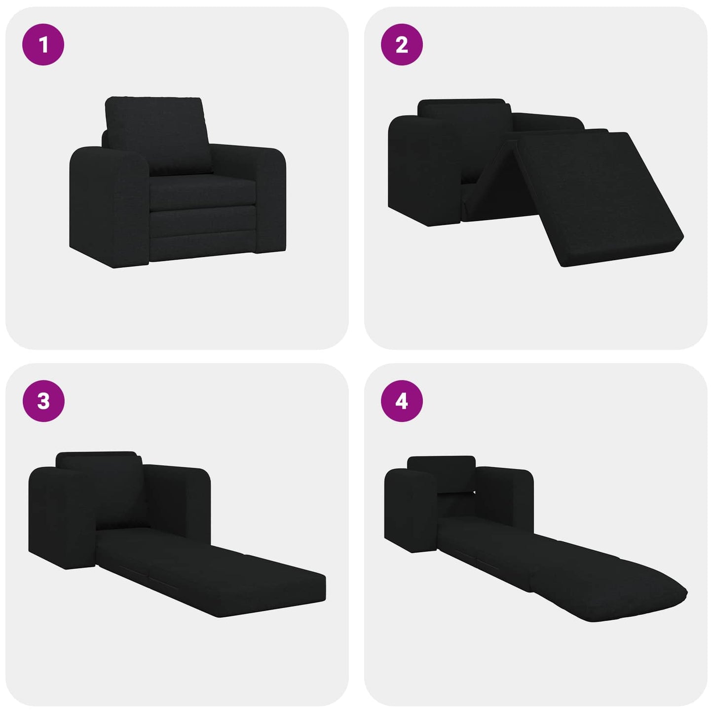 Schlafsofa Schwarz 98 x 71 x 83 cm Stoff