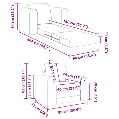 Schlafsofa Schwarz 98 x 71 x 83 cm Stoff