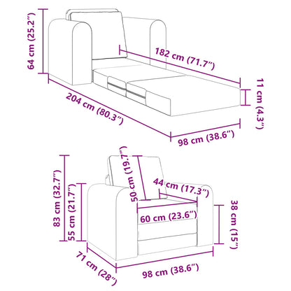 vidaXL Canapé-lit Bleu 98 x 71 x 83 cm Tissu