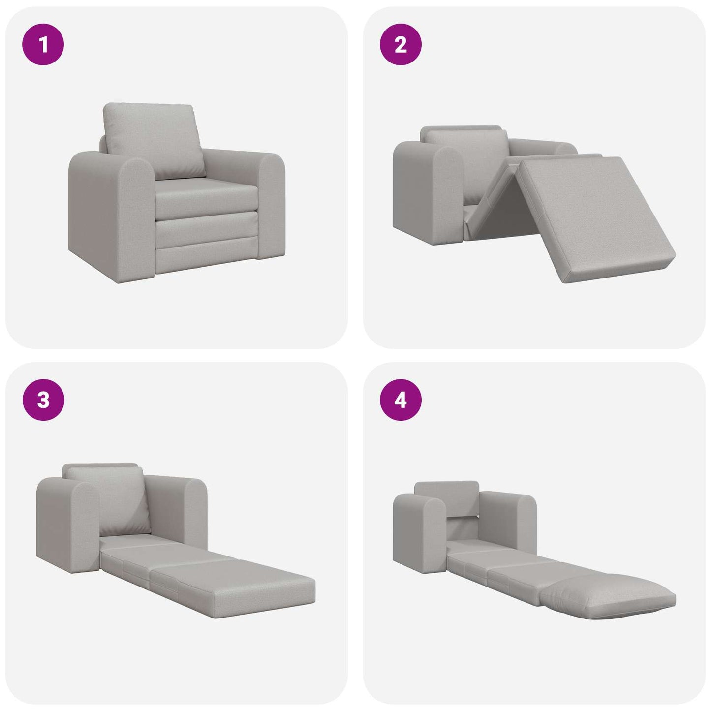 Schlafsofa Wolkengrau 98 x 71 x 83 cm Stoff