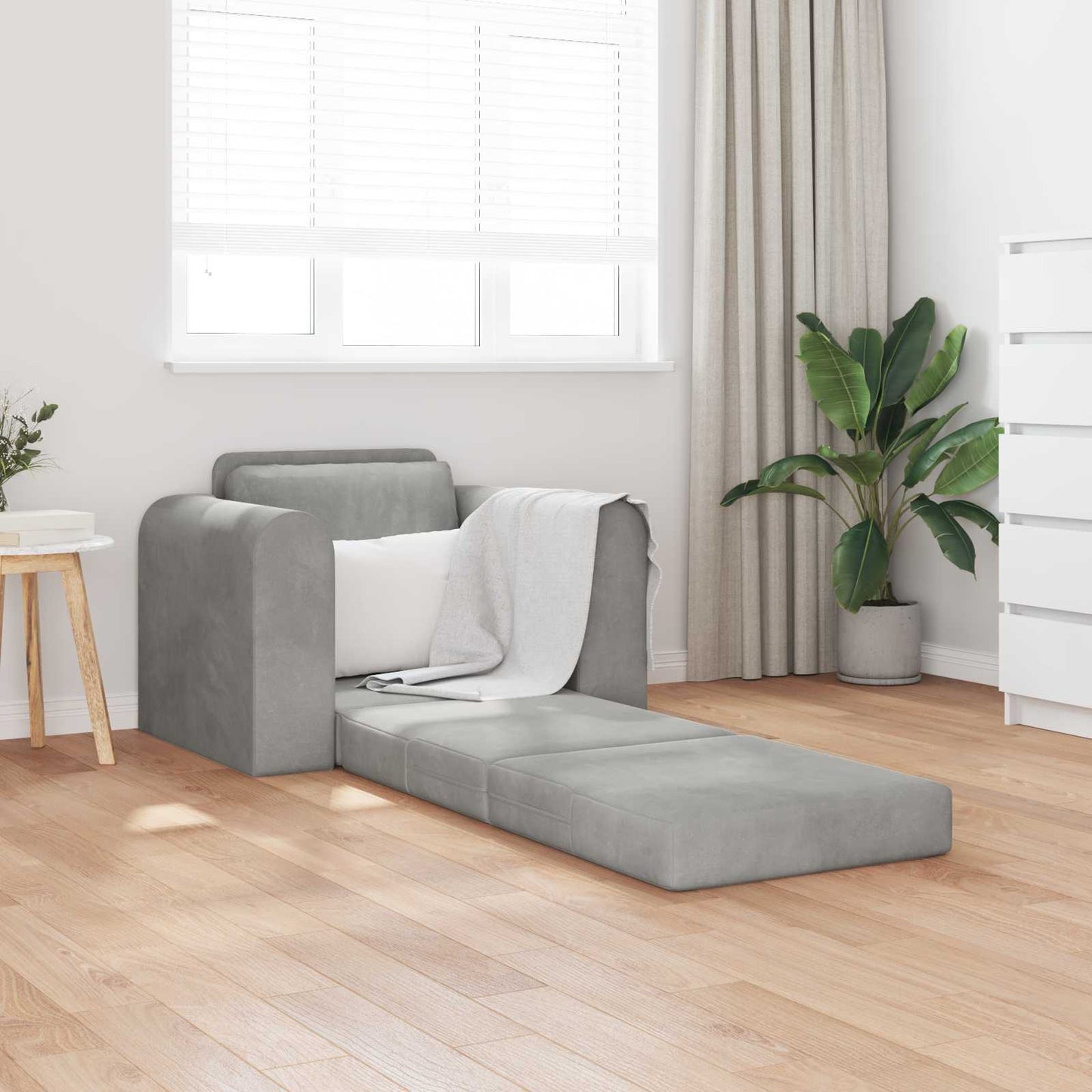 vidaXL Schlafsofa Hellgrau 98 x 71 x 83 cm Samt