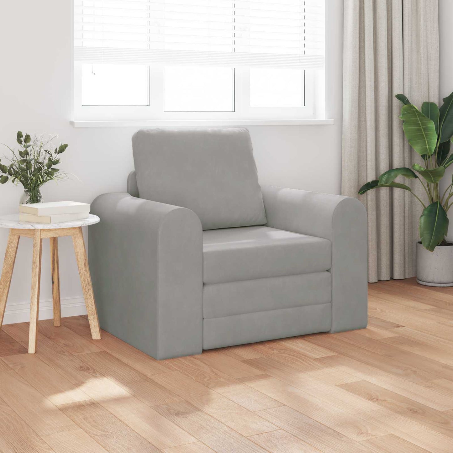 vidaXL Schlafsofa Hellgrau 98 x 71 x 83 cm Samt