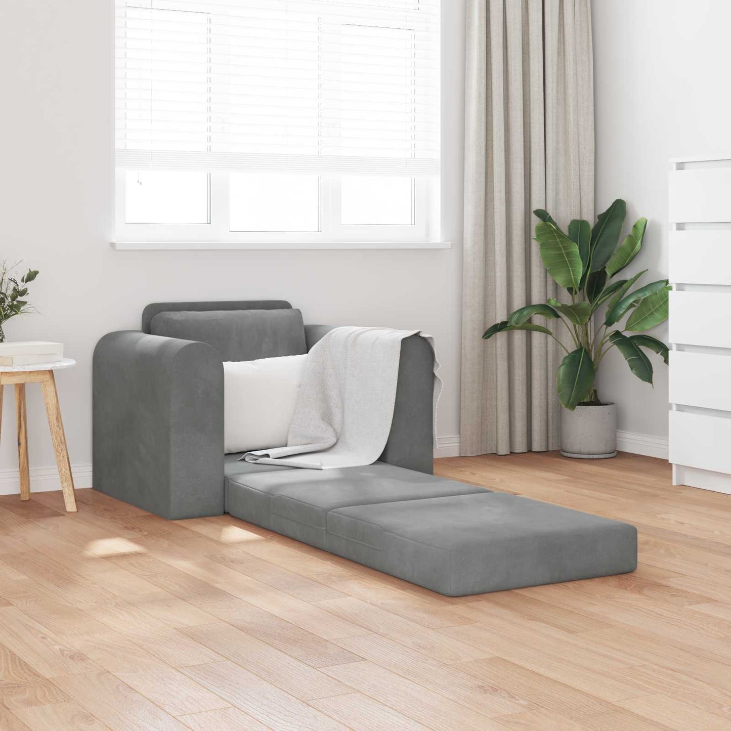 vidaXL Canapé-lit gris foncé 98 x 71 x 83 cm velours