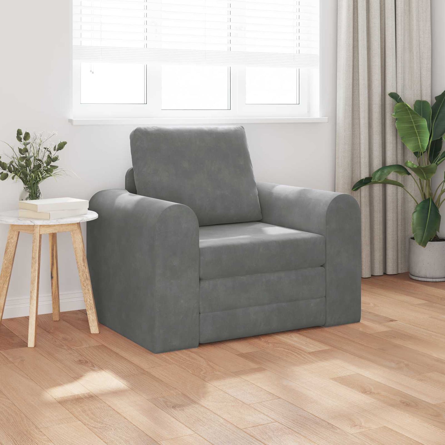 vidaXL Canapé-lit gris foncé 98 x 71 x 83 cm velours