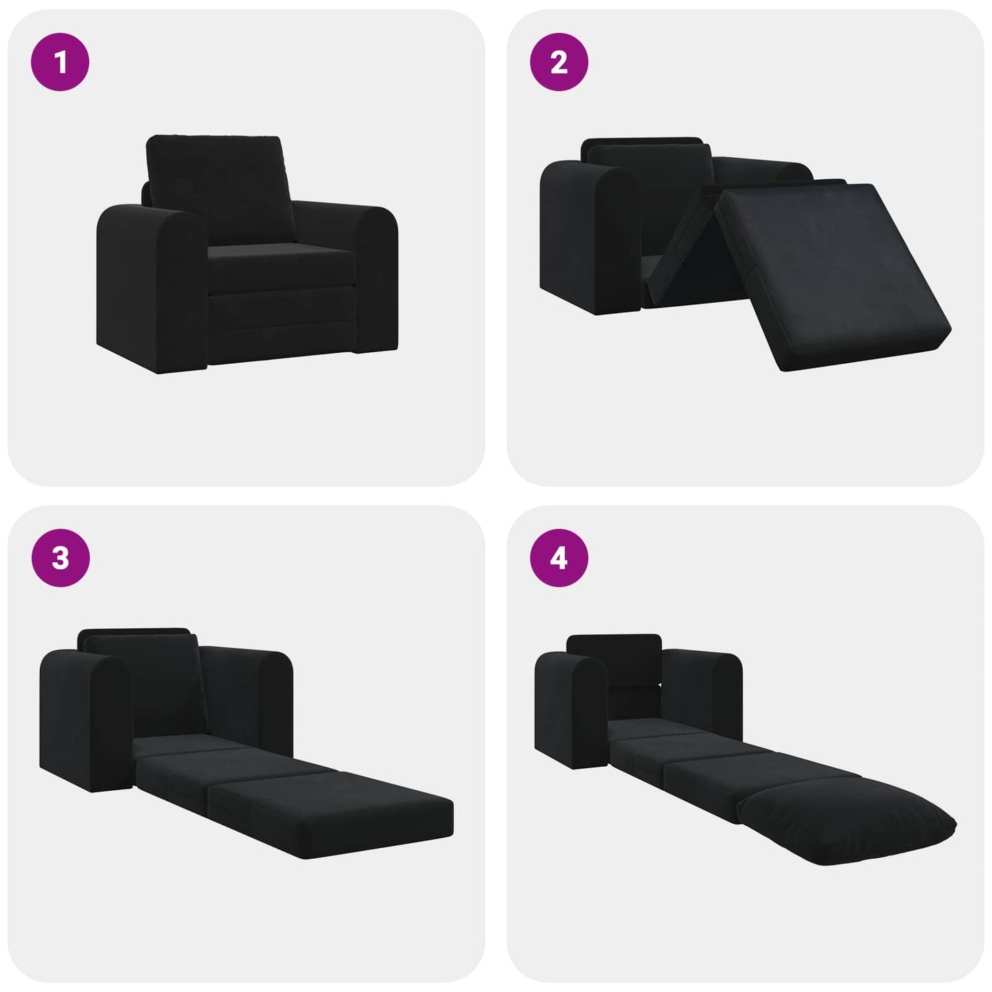 vidaXL Schlafsofa Schwarz 98 x 71 x 83 cm Samt
