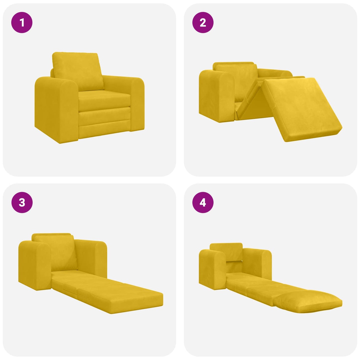 vidaXL Schlafsofa Gelb 98 x 71 x 83 cm Samt