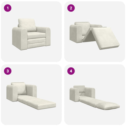 vidaXL Schlafsofa Creme 98 x 71 x 83 cm Samt