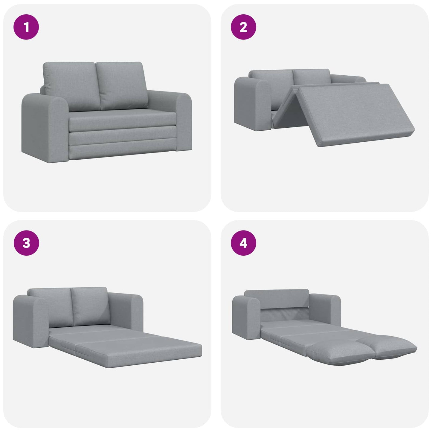 vidaXL Schlafsofa 60cm Hellgrau Stoff