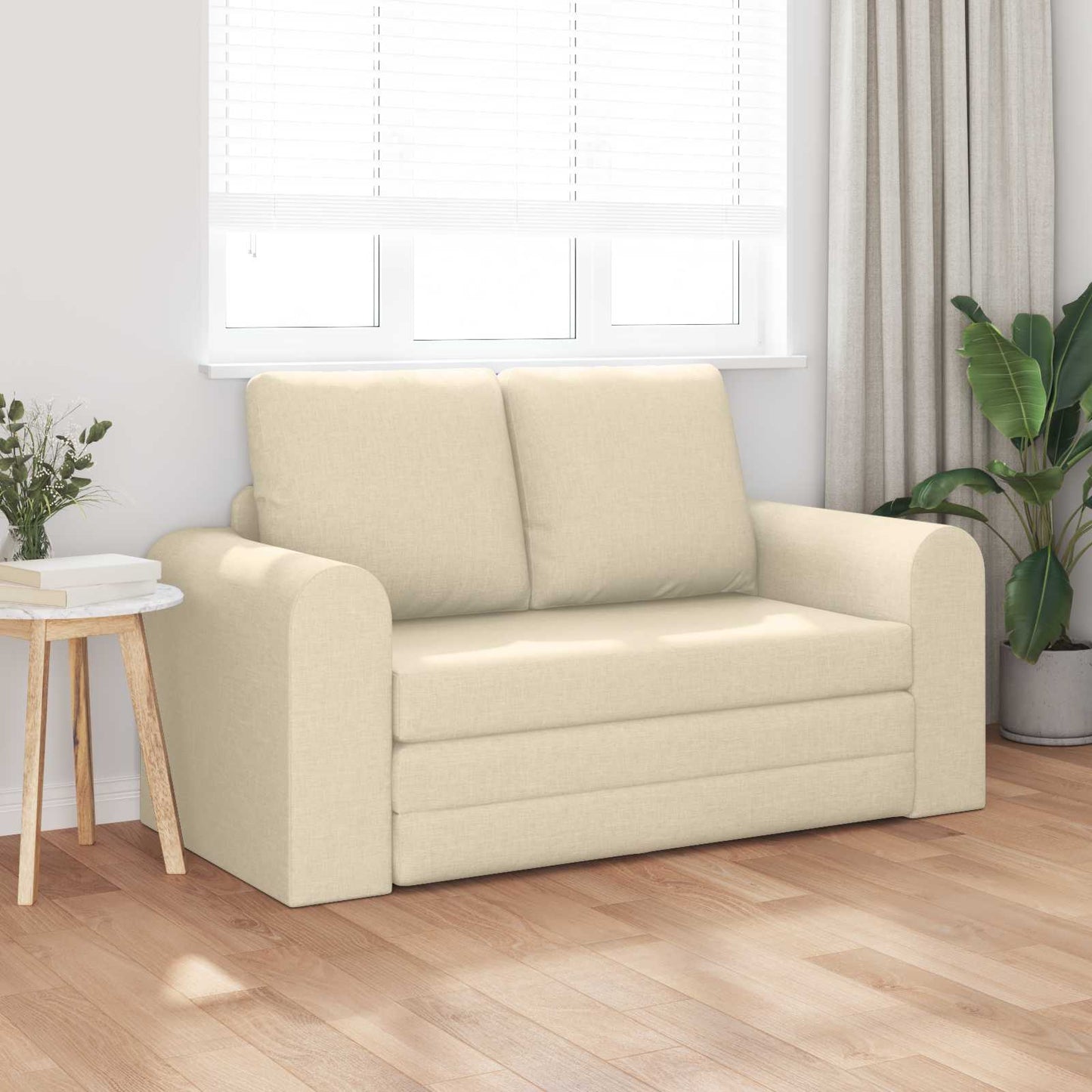 vidaXL Canapé convertible 60 cm crème en tissu