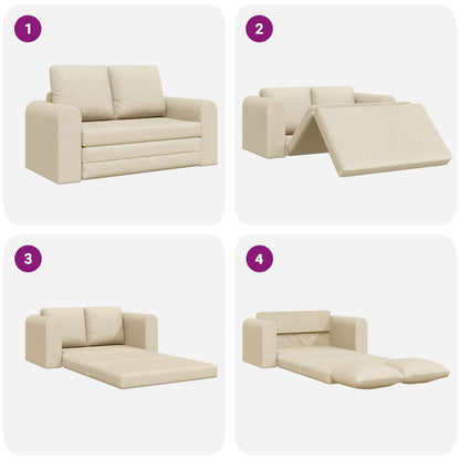 vidaXL Canapé convertible 60 cm crème en tissu