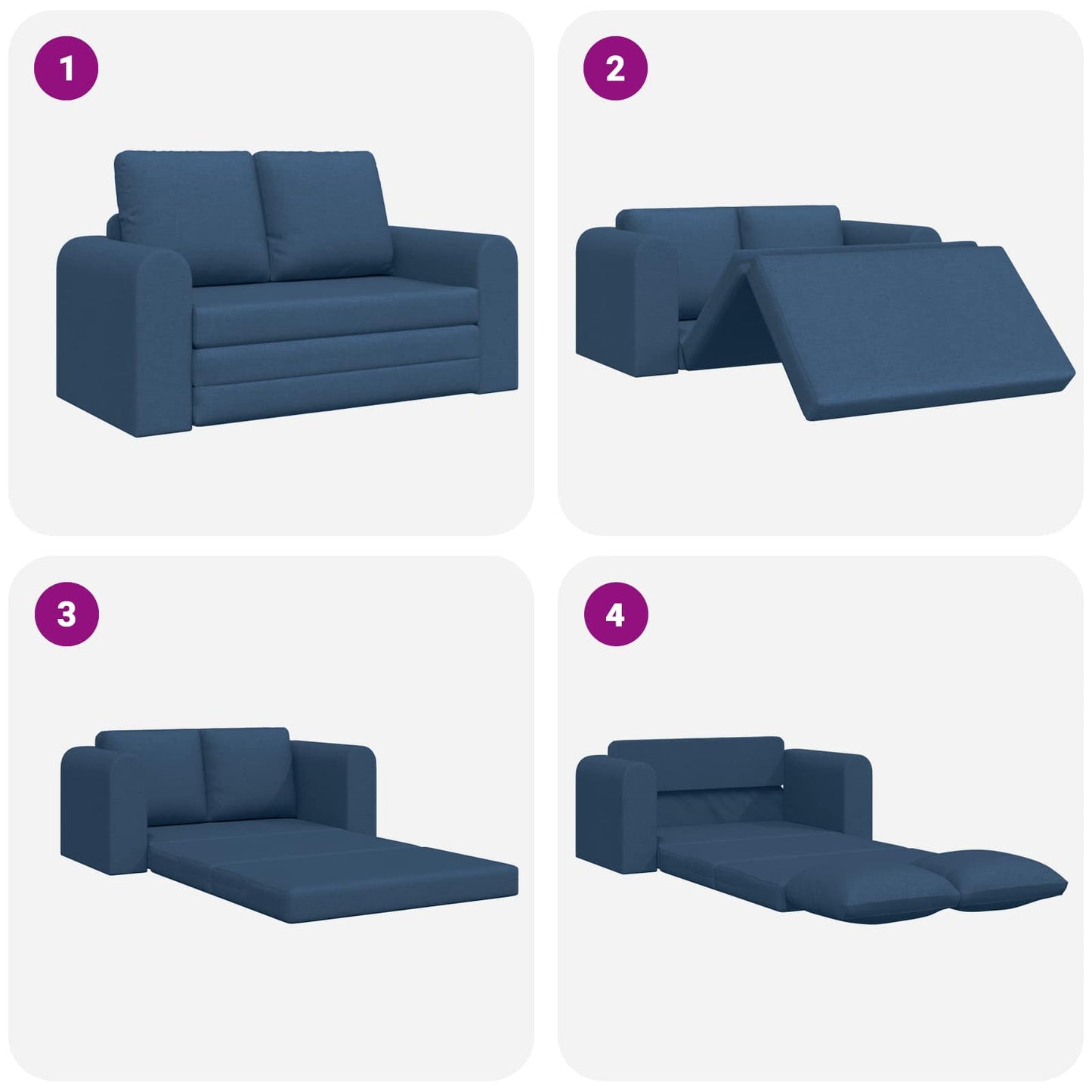 vidaXL Schlafsofa 60cm Blau Stoff