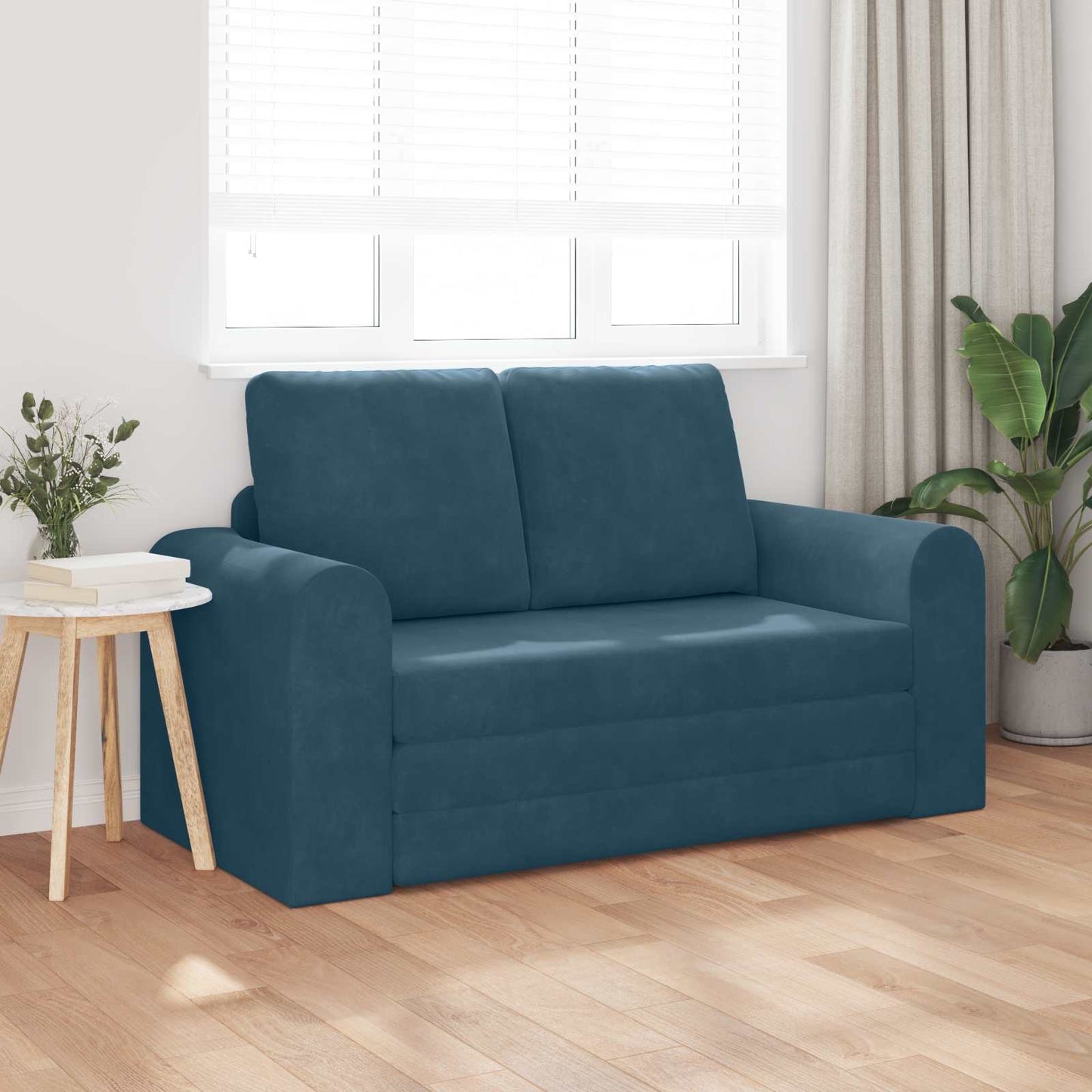 vidaXL Canapé convertible 60 cm Bleu Velours