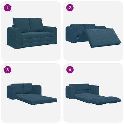 vidaXL Canapé convertible 60 cm Bleu Velours