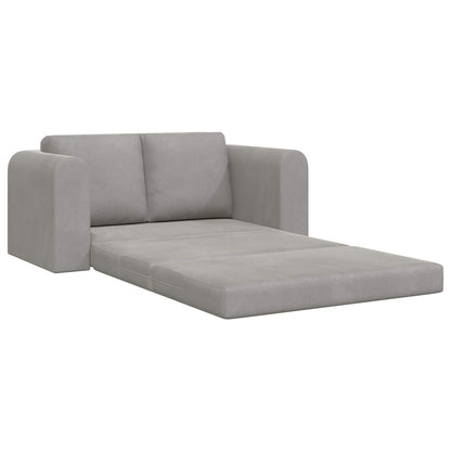 vidaXL Schlafsofa 60cm Hellgrau Samt