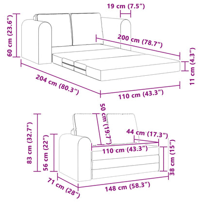 vidaXL Canapé-lit 60 cm Velours Vert foncé