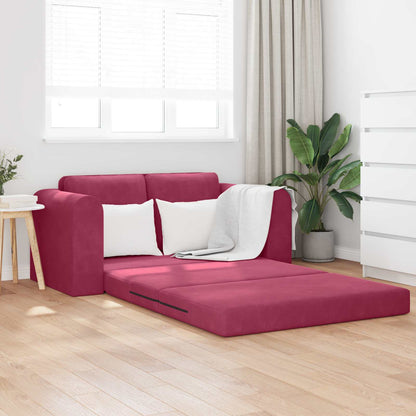 vidaXL Canapé convertible 60 cm velours rouge vin