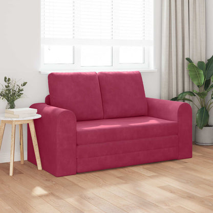 vidaXL Canapé convertible 60 cm velours rouge vin