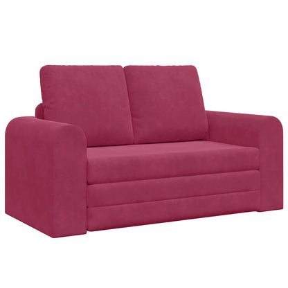 vidaXL Canapé convertible 60 cm velours rouge vin