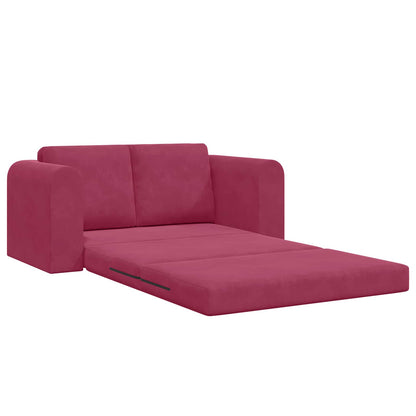 vidaXL Canapé convertible 60 cm velours rouge vin