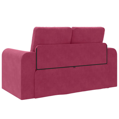 vidaXL Canapé convertible 60 cm velours rouge vin