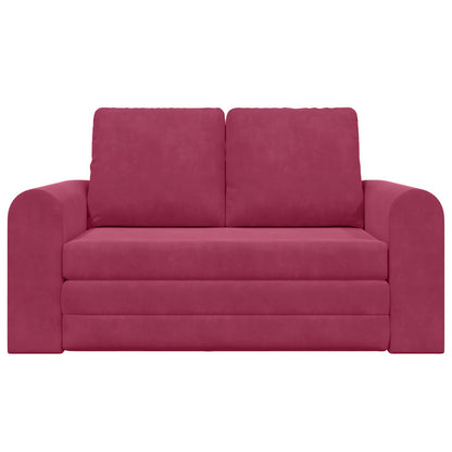vidaXL Canapé convertible 60 cm velours rouge vin