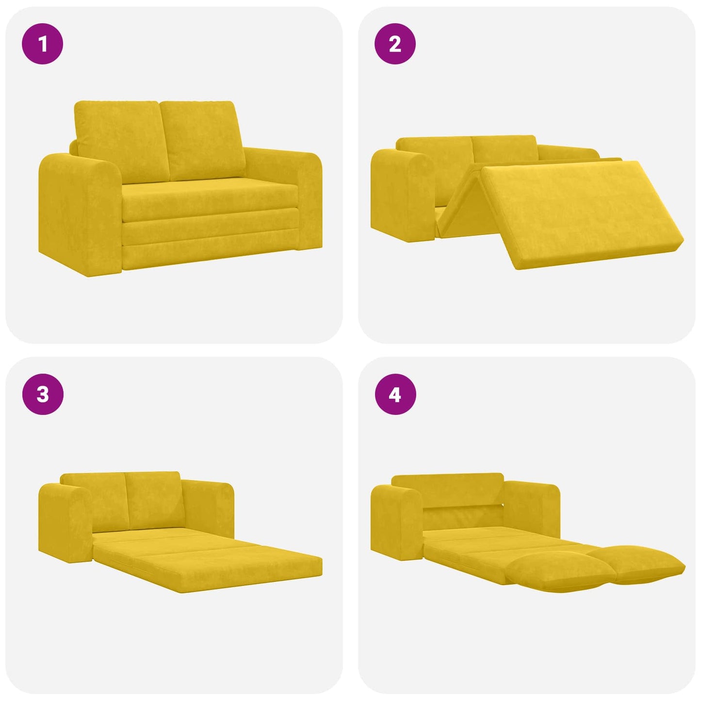 Schlafsofa 60cm Gelb Samt