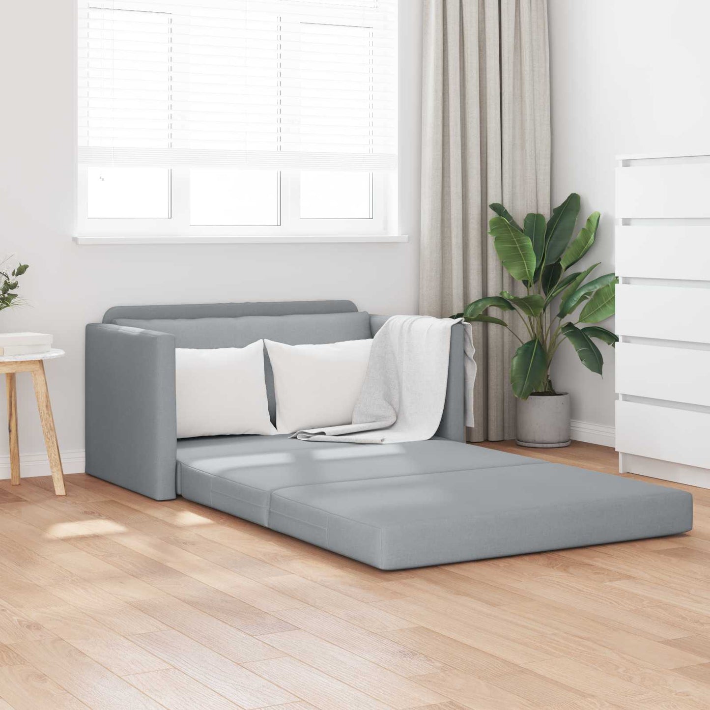 vidaXL Schlafsofa 110cm Hellgrau Stoff