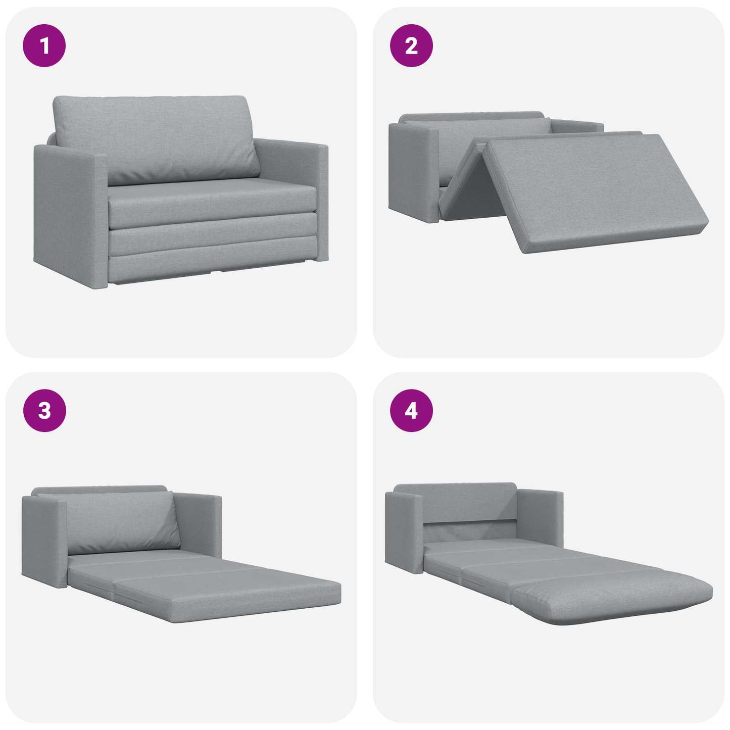 vidaXL Schlafsofa 110cm Hellgrau Stoff