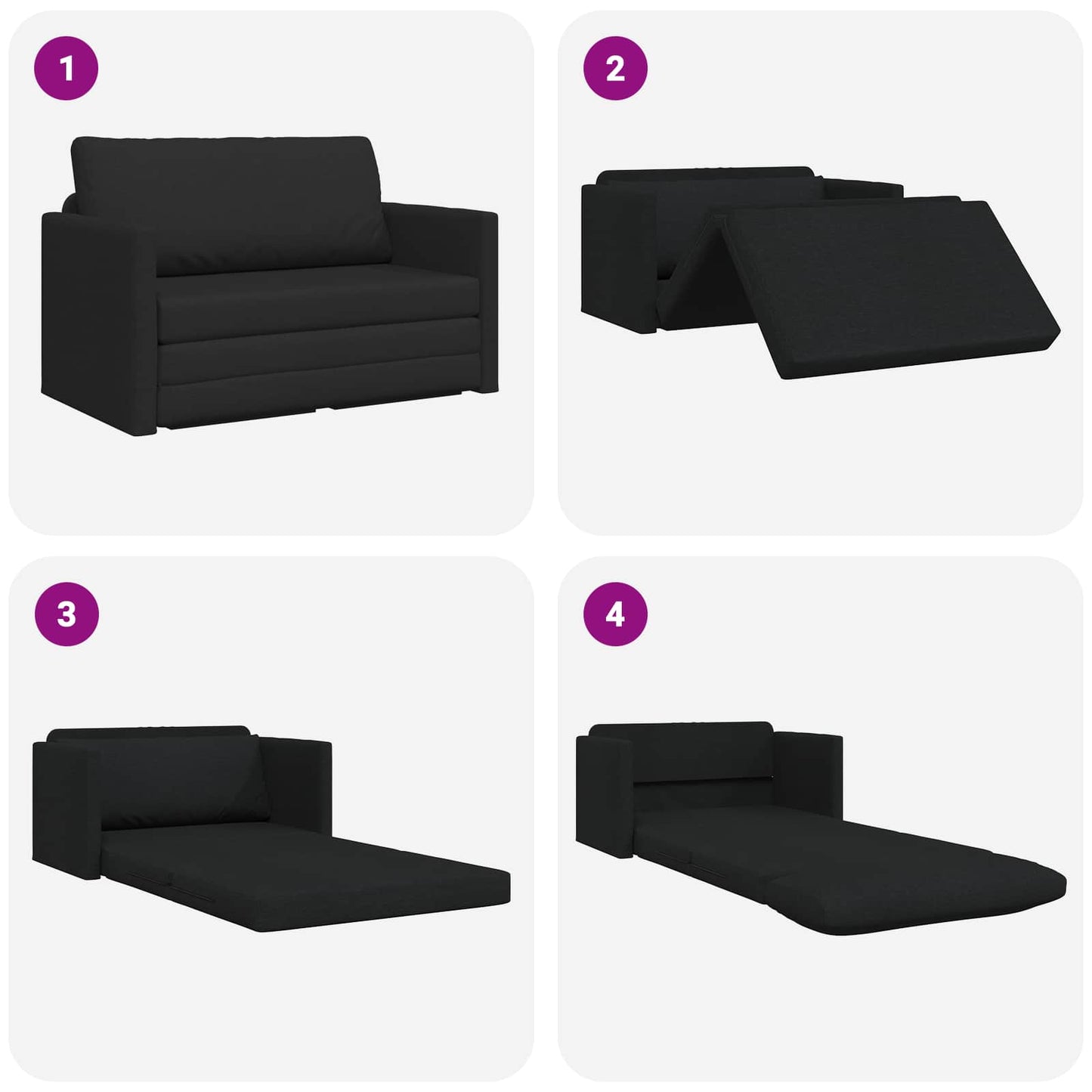 vidaXL Schlafsofa 110cm Schwarz Stoff