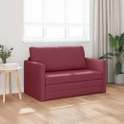 vidaXL Schlafsofa 110cm Weinrot Stoff