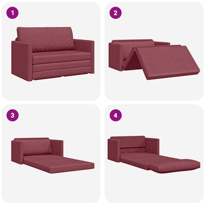 vidaXL Schlafsofa 110cm Weinrot Stoff