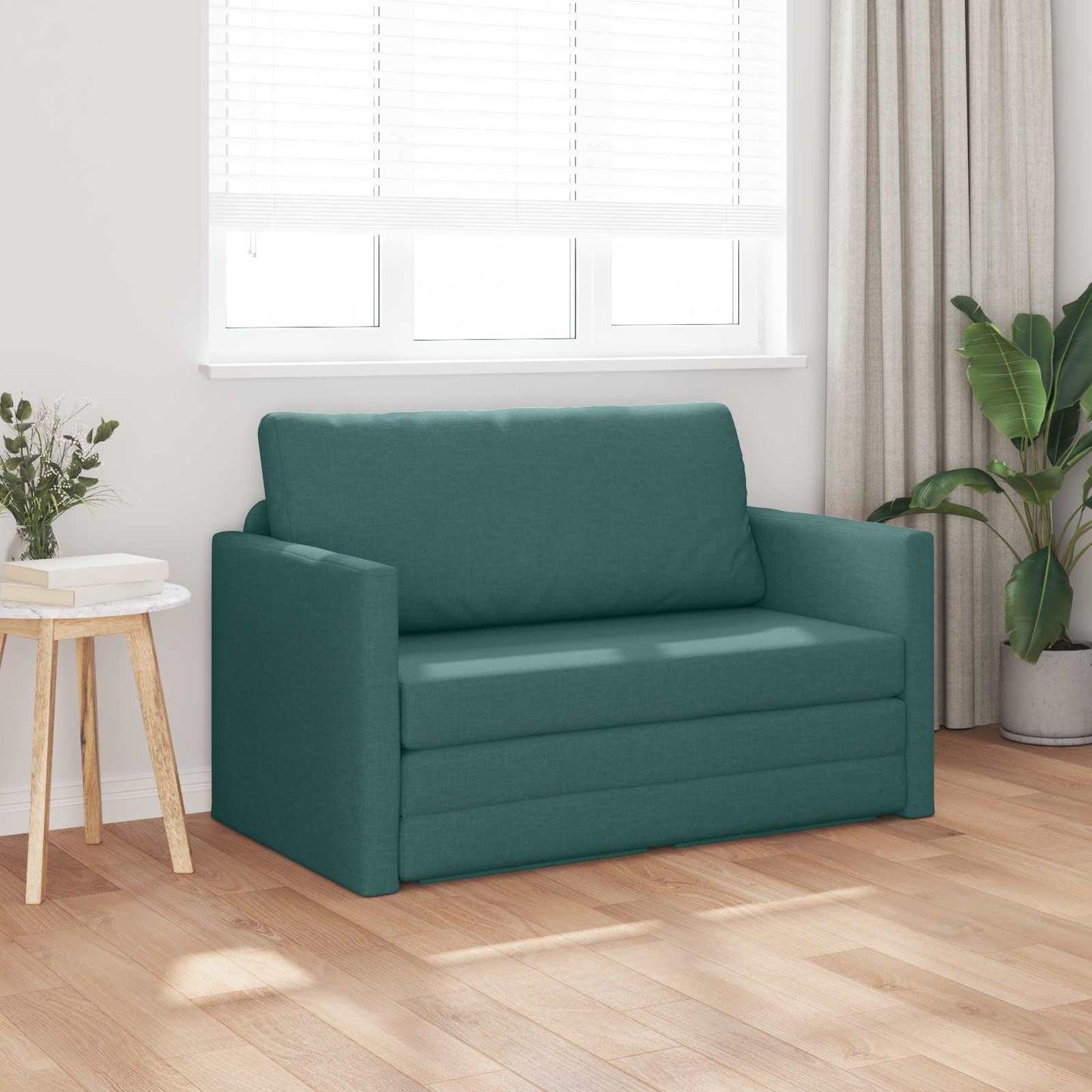 vidaXL Canapé-lit 110 cm Vert foncé Tissu
