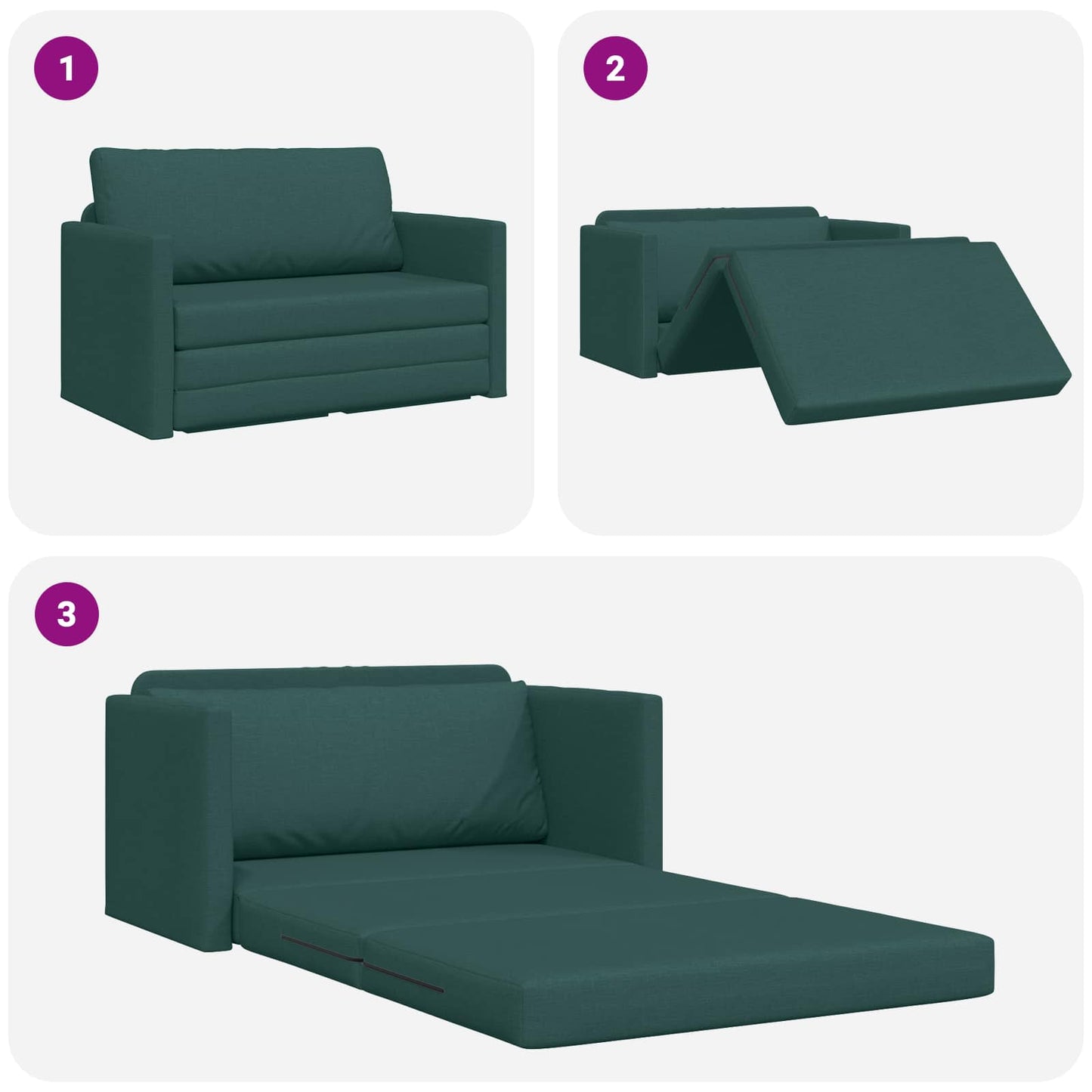 vidaXL Canapé-lit 110 cm Vert foncé Tissu