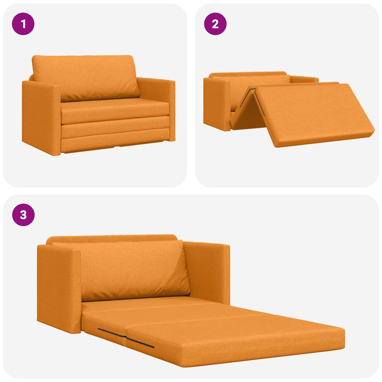 vidaXL Schlafsofa 110cm Dunkelgelb Stoff