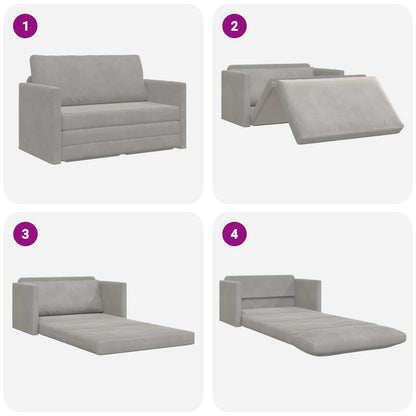 vidaXL Schlafsofa 110cm Hellgrau Samt