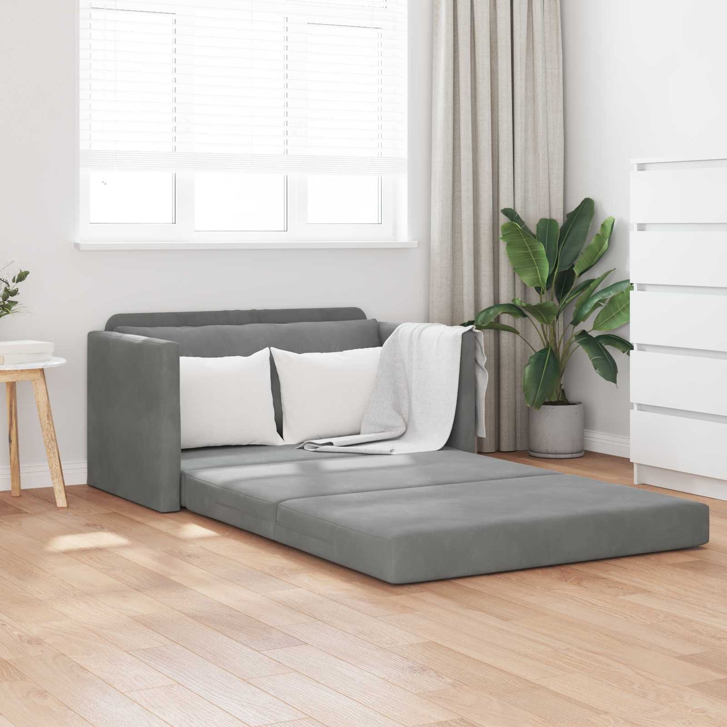 vidaXL Schlafsofa 110cm Dunkelgrau Samt